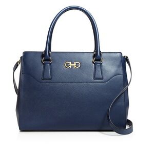 🆕 Authentic Salvatore Ferragamo Double Ancio Leather Tote